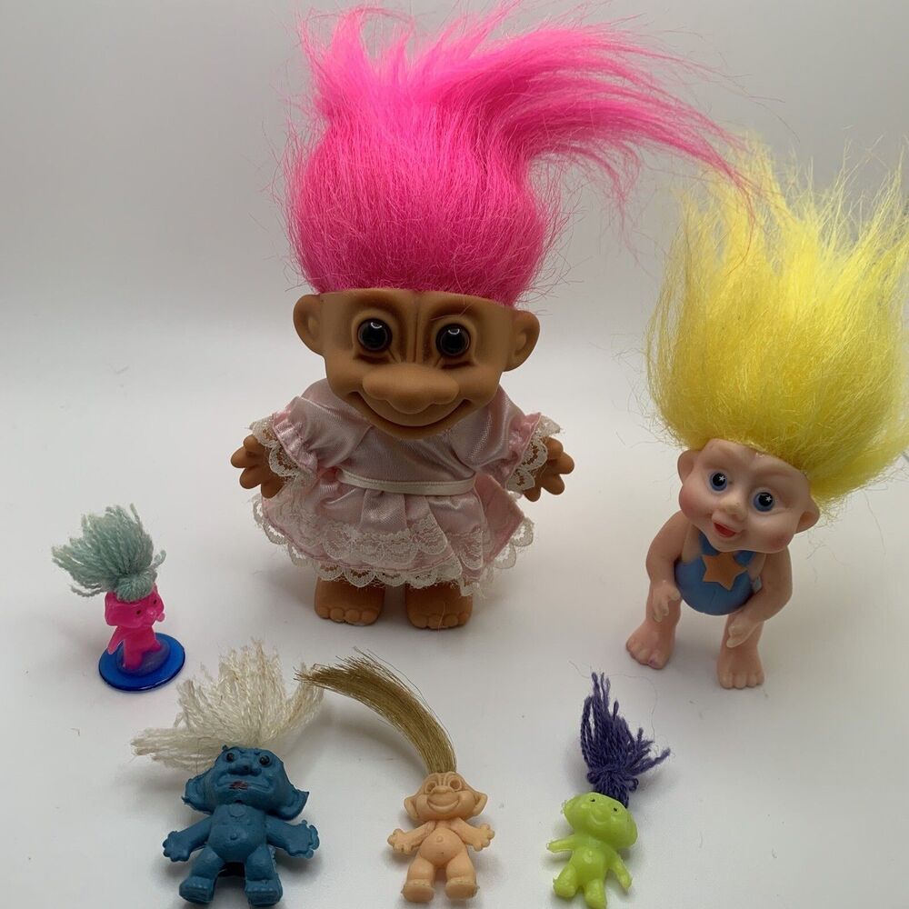 Lucky Magic Troll Doll Lot Russ Applause Classic Toy Vintage 90s - Picture 1 of 9